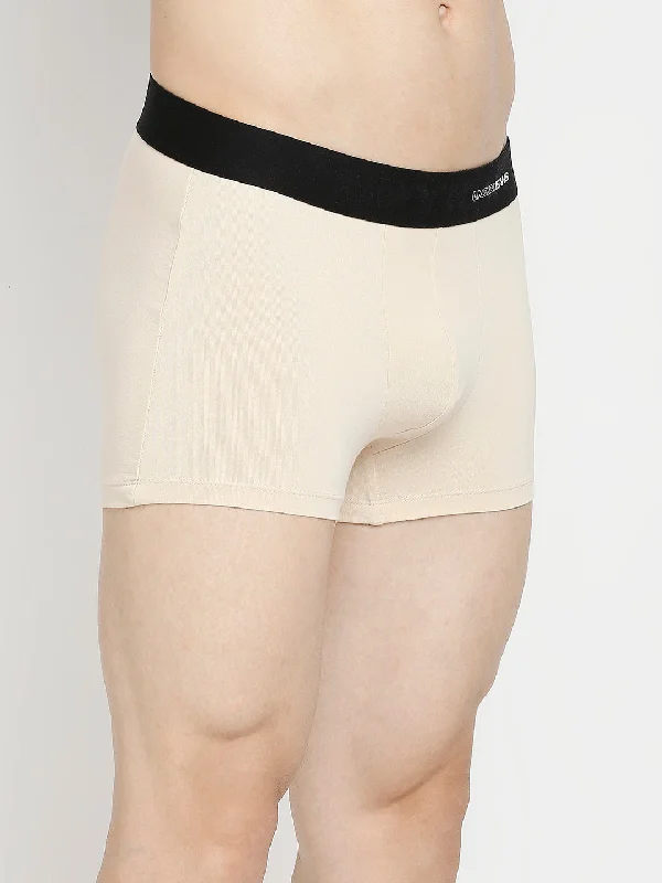 Men Premium Beige Cotton Blend Trunk- UnderJeans by Spykar