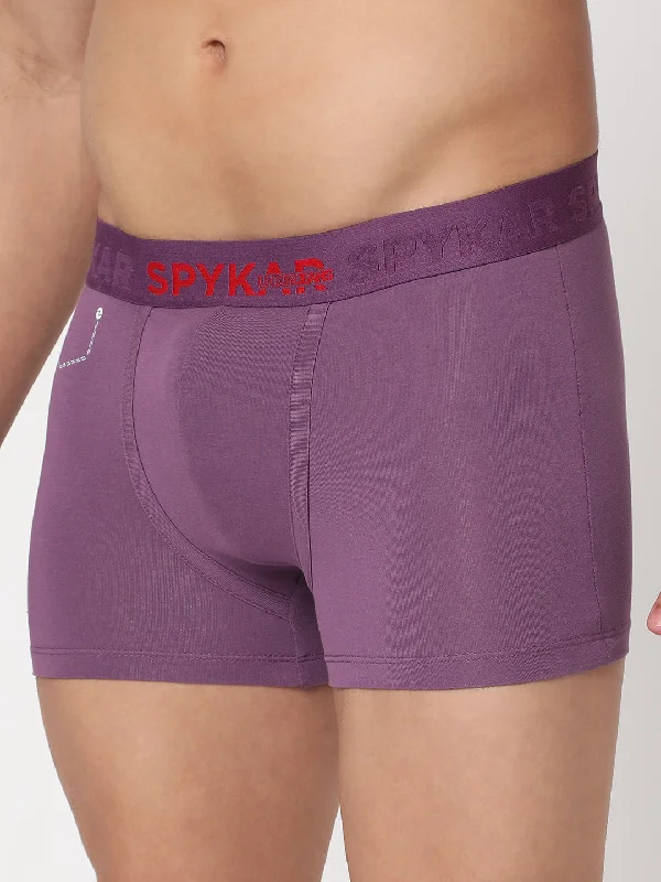 Men Premium Dull Purple Cotton Blend Trunk- UnderJeans by Spykar