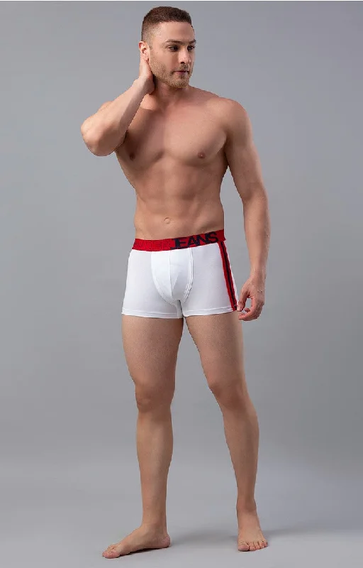 Men Premium White-Red Cotton Blend Trunk- UnderJeans by Spykar