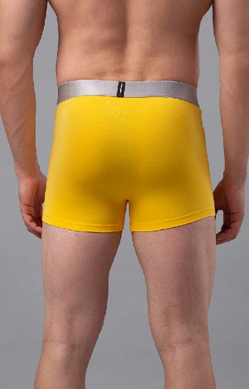 Underjeans by Spykar Men Premium Yellow Cotton Blend Trunk