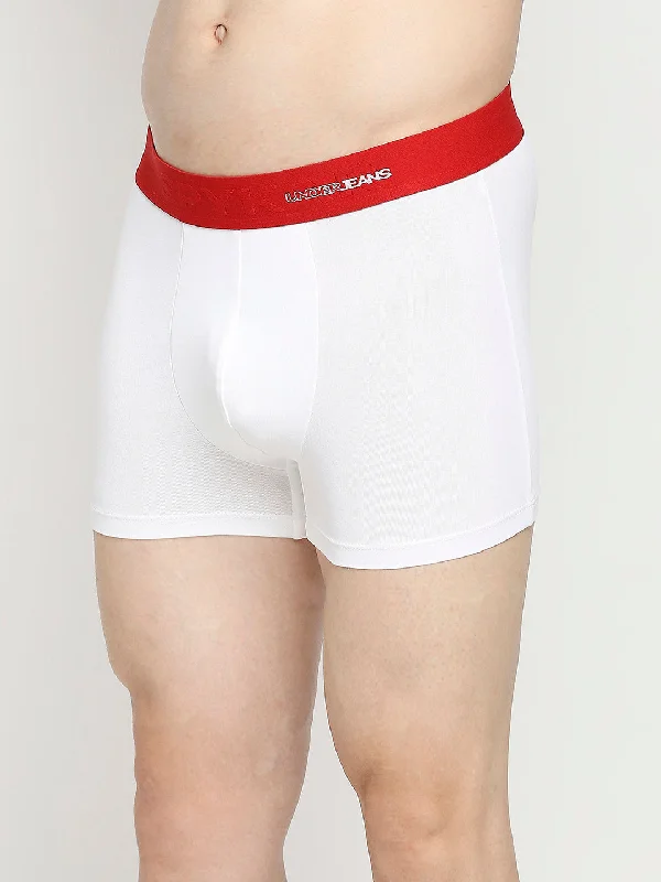 Men Premium Cotton Blend White Trunk- UnderJeans by Spykar