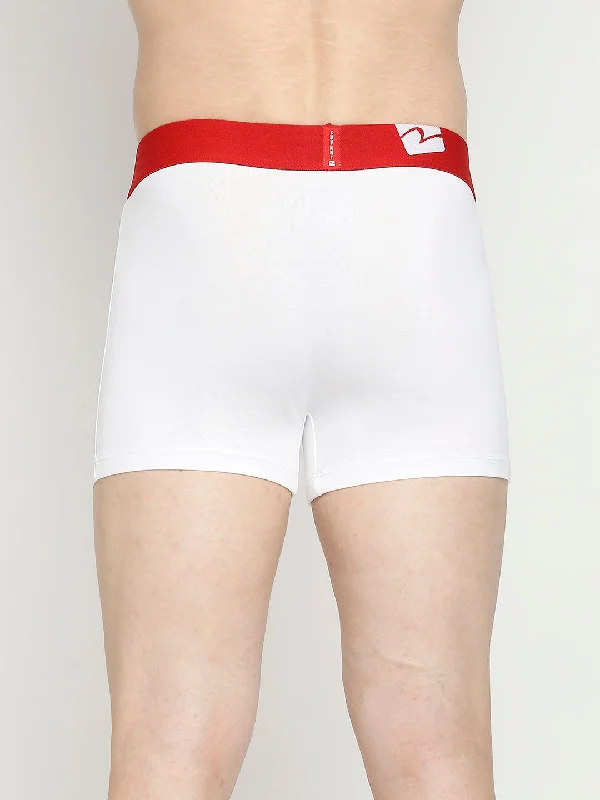 Men Premium Cotton Blend White Trunk- UnderJeans by Spykar