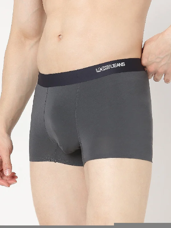 Underjeans by Spykar Men Super Premium Bonded Elastic Dark Grey Trunk