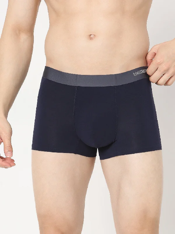 Underjeans by Spykar Men Super Premium Bonded Elastic Navy Trunk