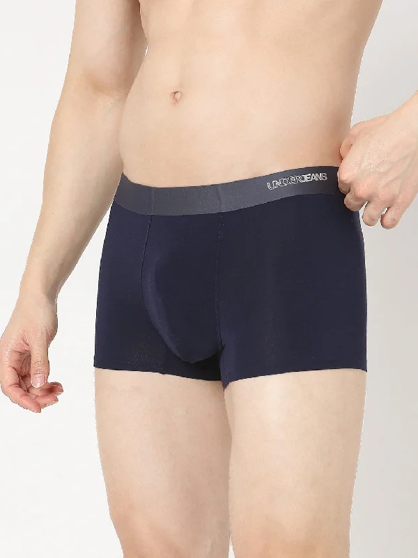 Underjeans by Spykar Men Super Premium Bonded Elastic Navy Trunk