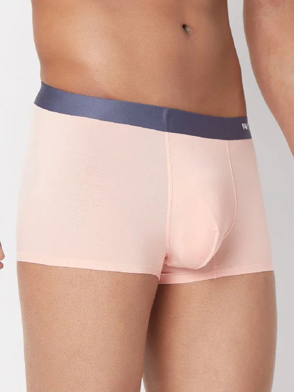 Men Pink Solid Super Premium Bonded Elastic Trunk- UnderJeans by Spykar