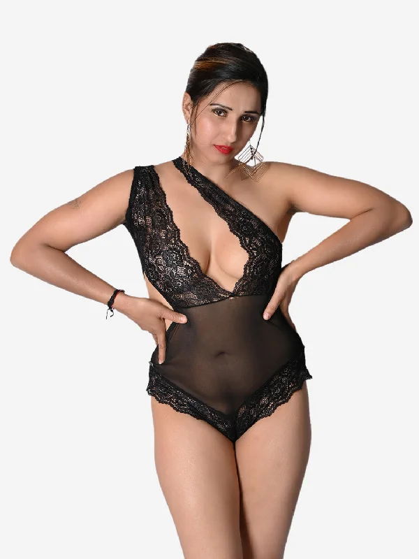 Velvi Figure Sexy Black Teddy Lingerie