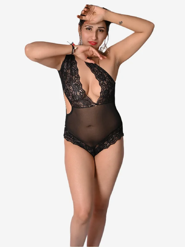 Velvi Figure Sexy Black Teddy Lingerie