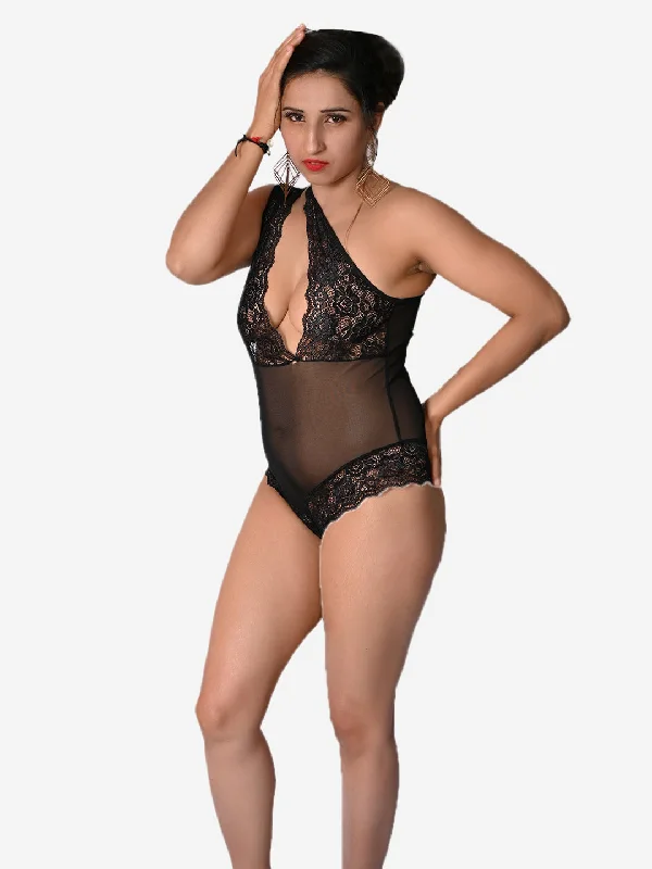 Velvi Figure Sexy Black Teddy Lingerie