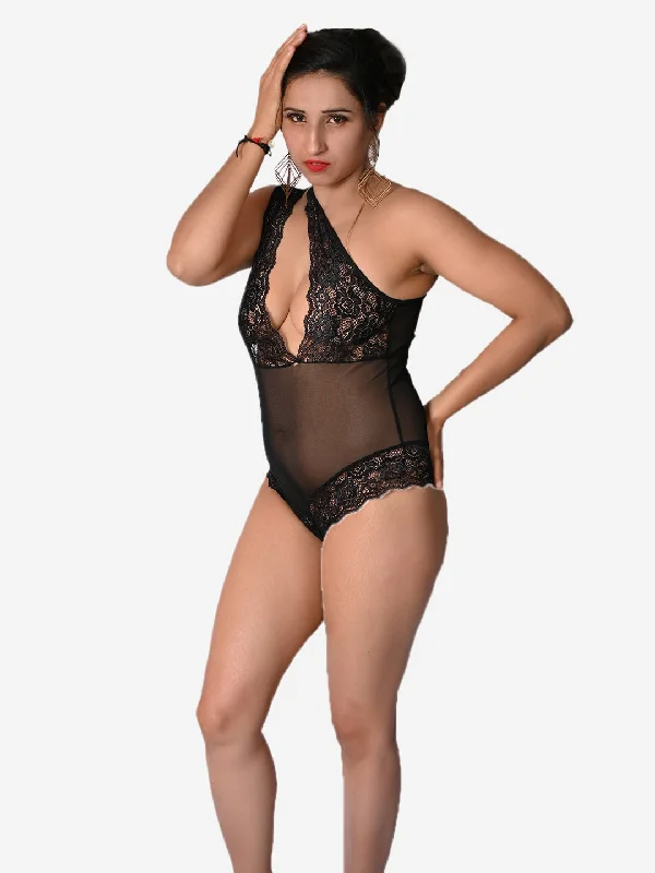 Velvi Figure Sexy Black Teddy Lingerie