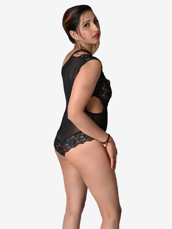 Velvi Figure Sexy Black Teddy Lingerie