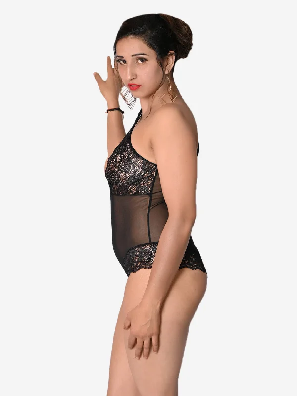 Velvi Figure Sexy Black Teddy Lingerie