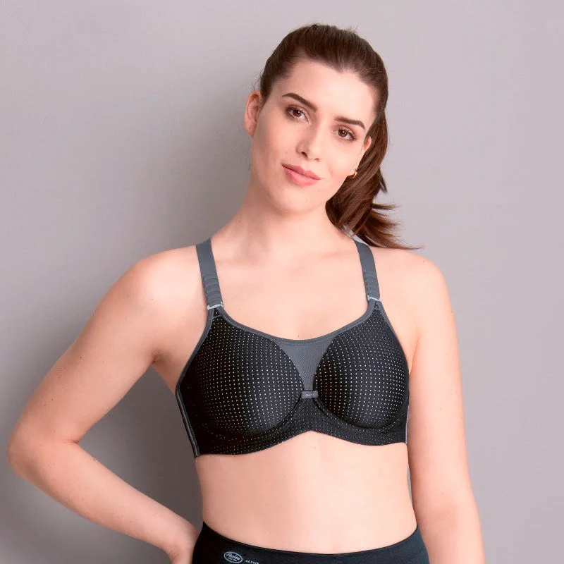 ANITA PERFORMANCE WIREX UW SPORTS BRA BLACK/ANTHRACITE