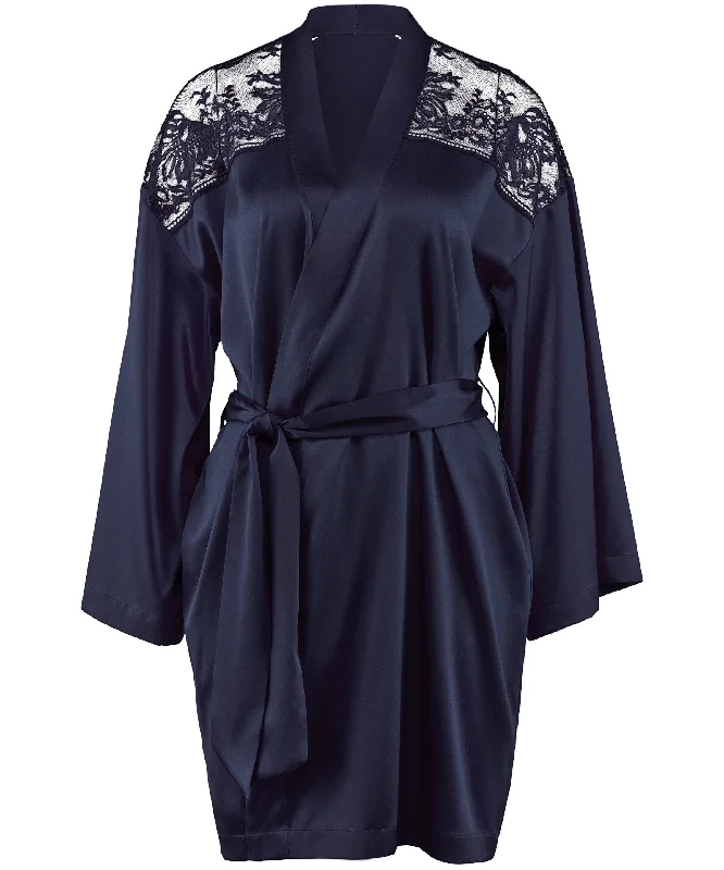 Aubade Midnight Whisper Silk Kimono Everblue