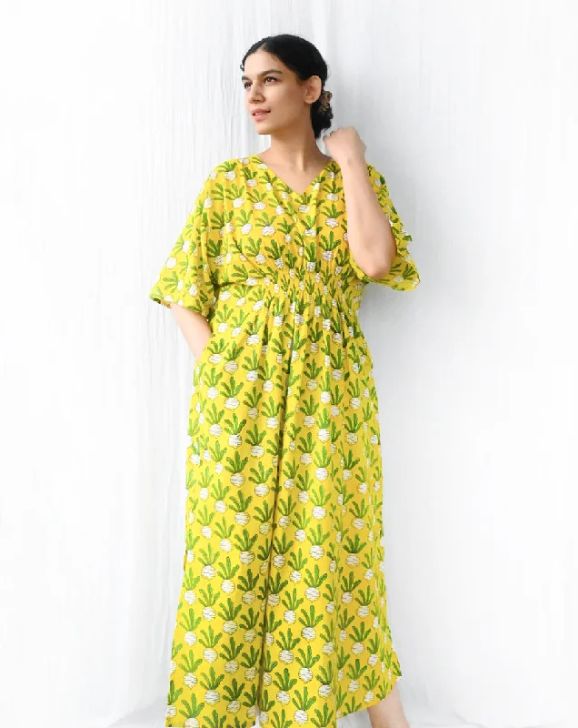 Beet-The-Root Senorita - Soft Cotton Kaftan Dress