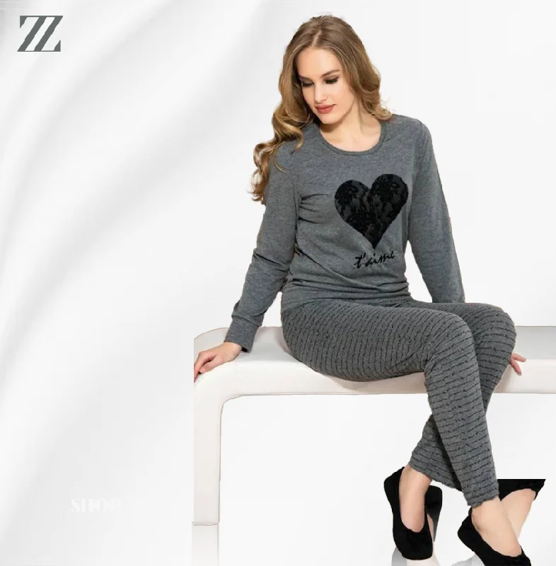 Black Heart Grey Nightwear