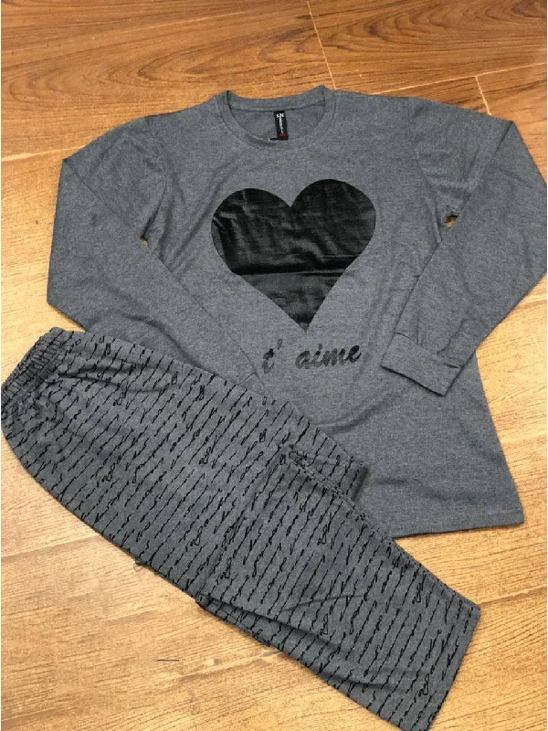 Black Heart Grey Nightwear