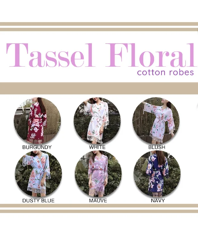 ADULT/KIDS Floral Cotton Tassel Robe