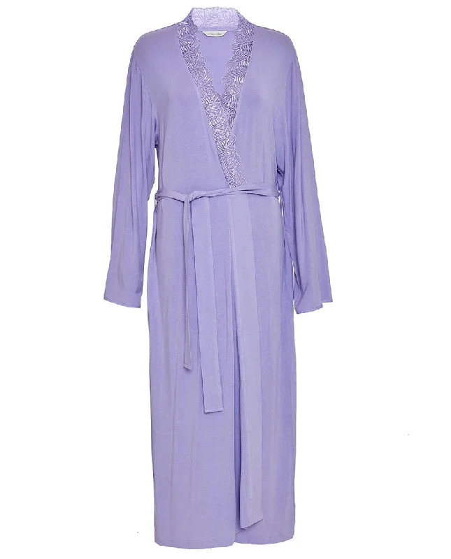 Cyberjammies Lorelei Lace Detail Jersey Long Dressing Gown