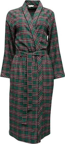 Cyberjammies 'Whistler' Green & Red Check Brushed Cotton Dressing Gown