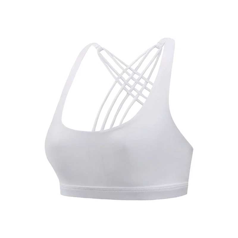 Fitness Sports Bra for Women Push Up Cross Back Shockproof