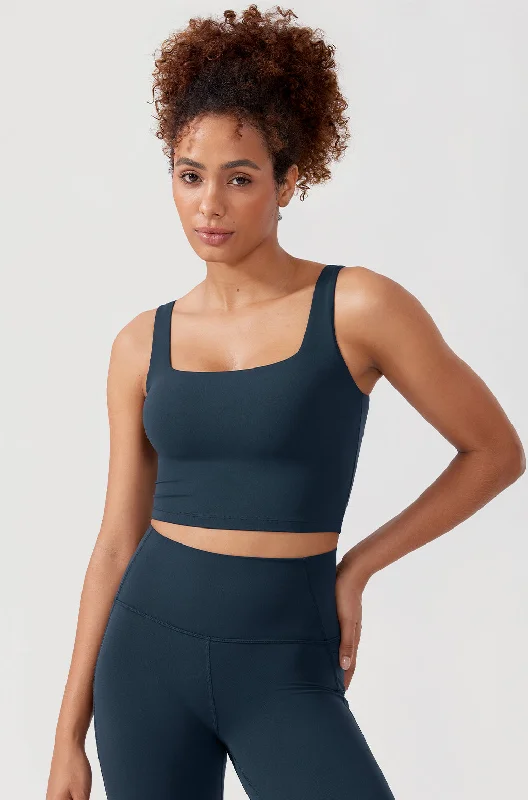 Square Neck Longline Sports Bra