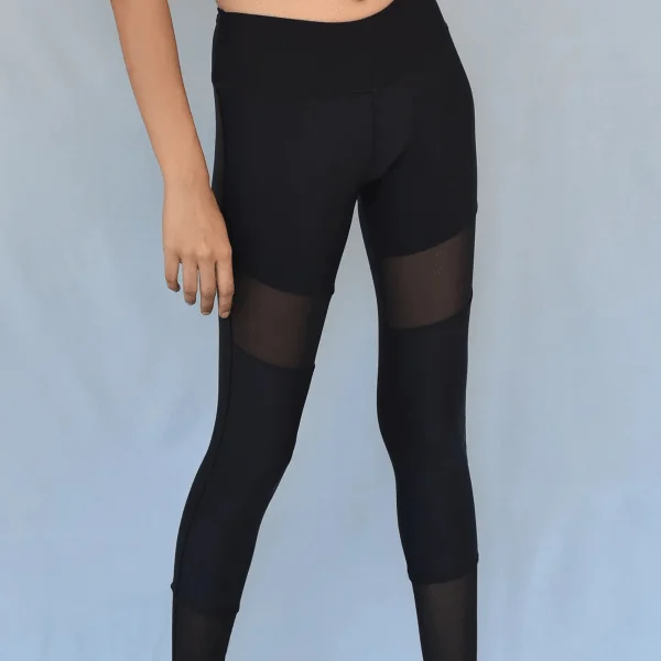 High Waist Sports Leggings with Mesh Panel