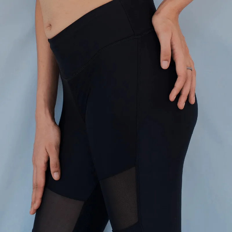 High Waist Sports Leggings with Mesh Panel