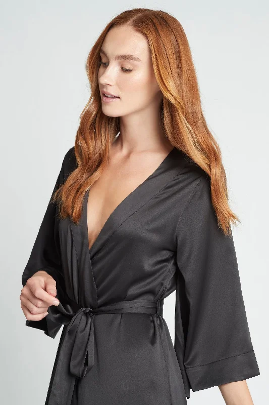 Jasmine Long Robe - Black