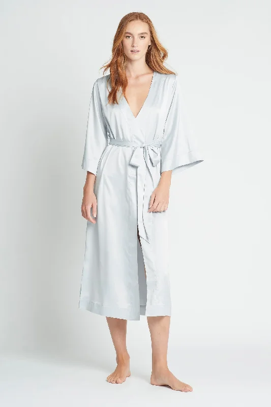 Jasmine Long Robe - Eggshell Blue