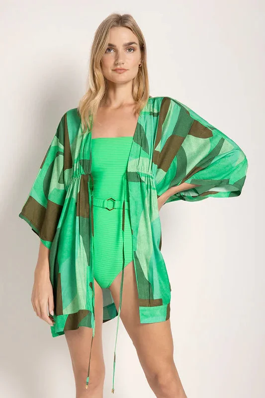 Kimono Tiras Ajustables Verde Manzana Café 0A88042 - Touche