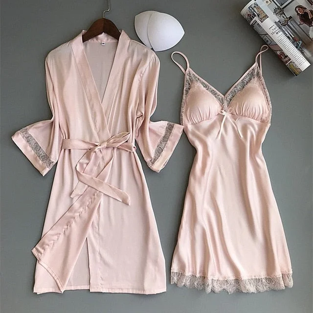 Lace Kimono Robe Set