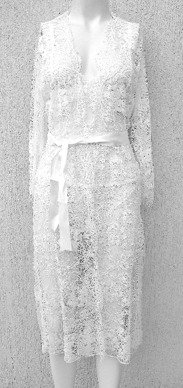 Lacey Front White Robe