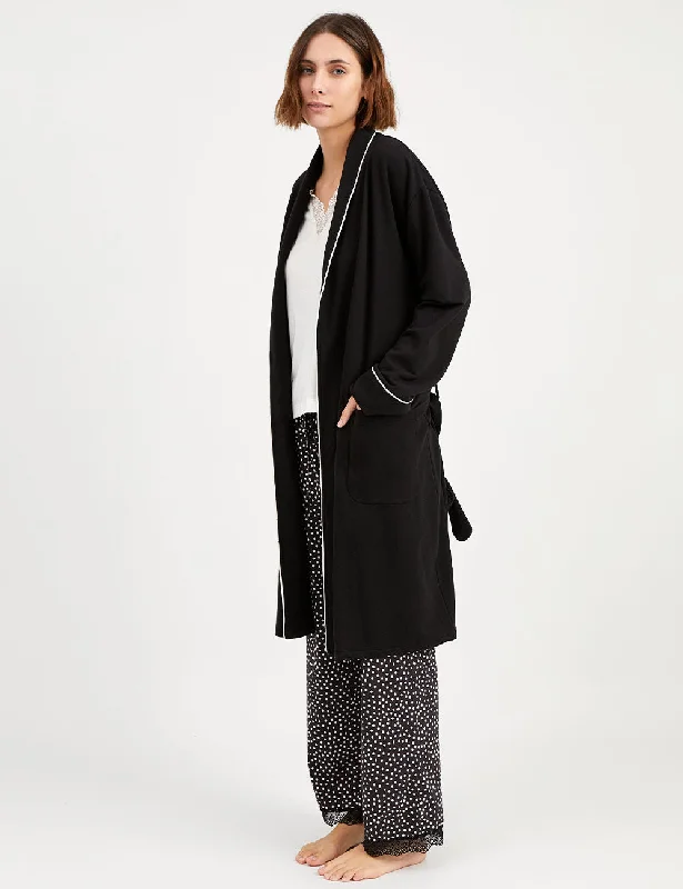 Light Terry Robe Black