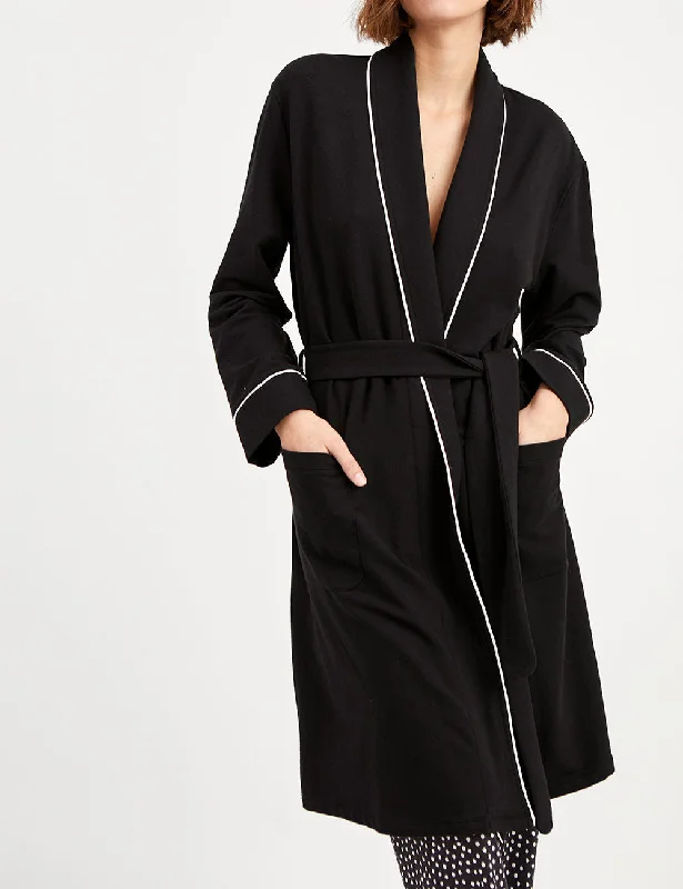 Light Terry Robe Black