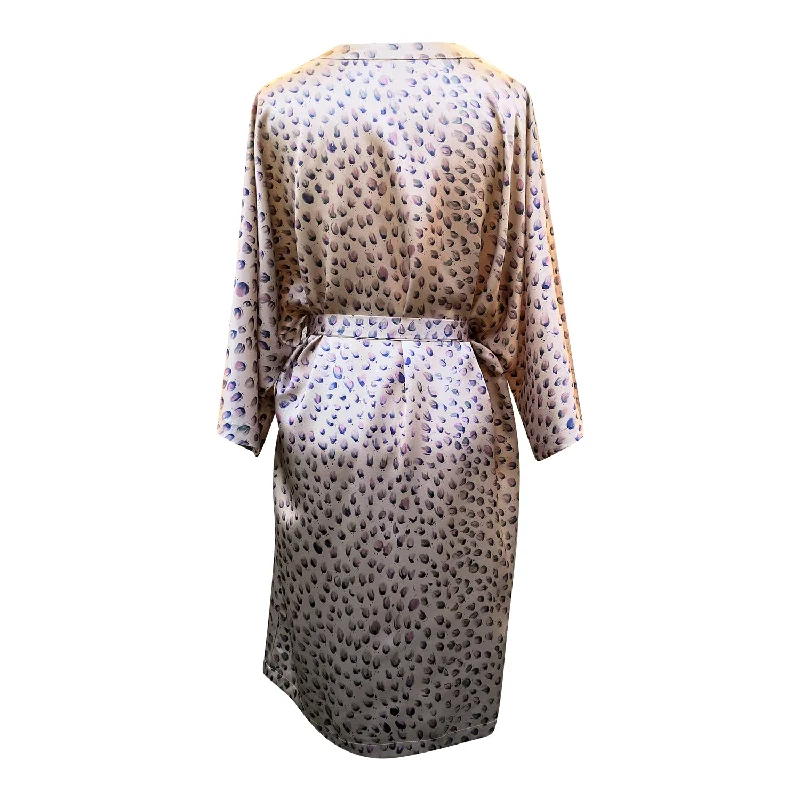 Magyar Sleeve Silk Robe Animal Print