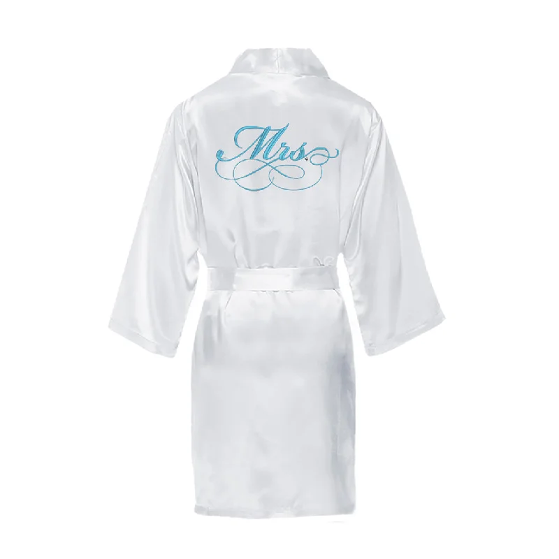 Mrs. Satin Robe with Rhinestone Accent