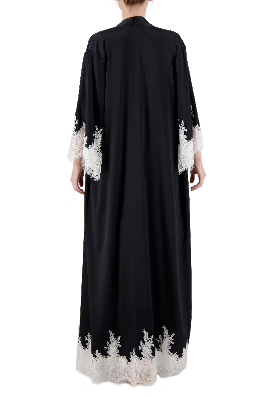 Natali lace-trimmed silk long robe Limited edition