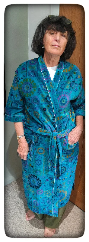 Elizabeth Peacock Blue Velvet Dressing Gown