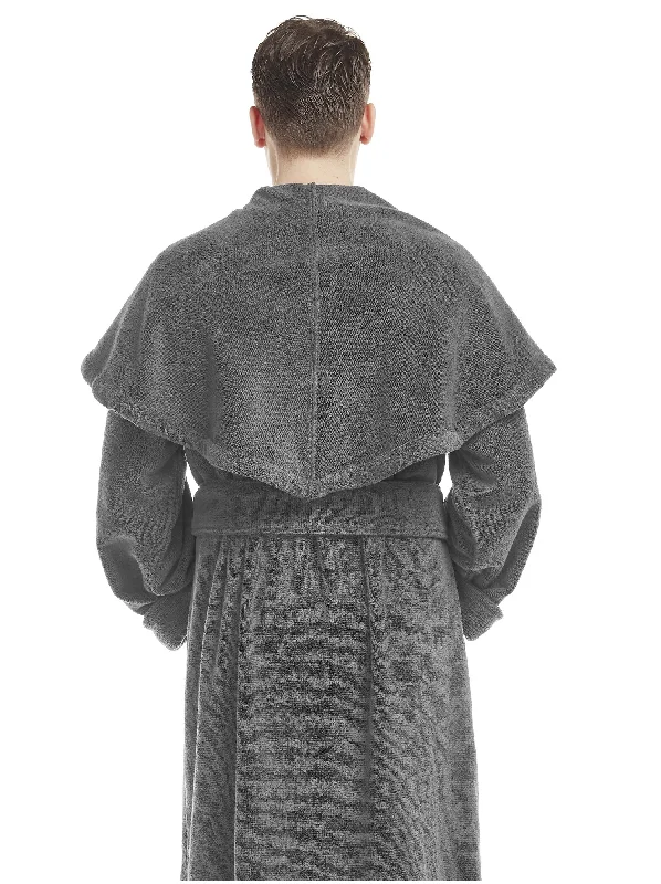 Men’s Cotton Big & Long Monk Style Hooded Bathrobe