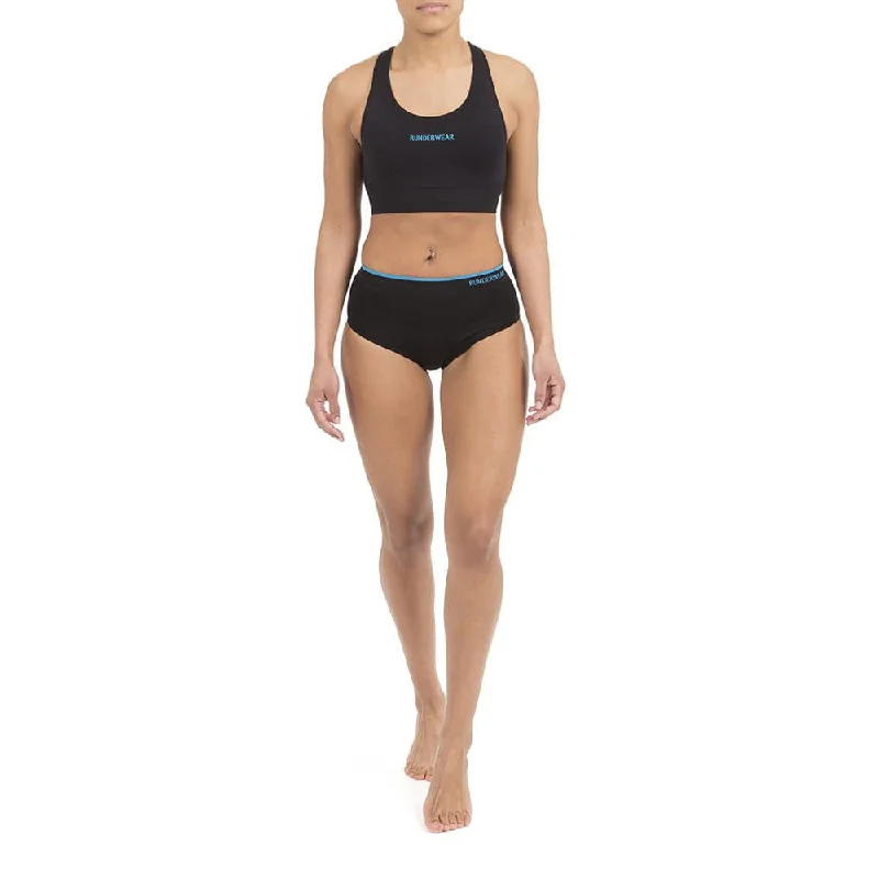 Women's Runderwear Low-Rise Hipsters 3 Pair Pack - Black