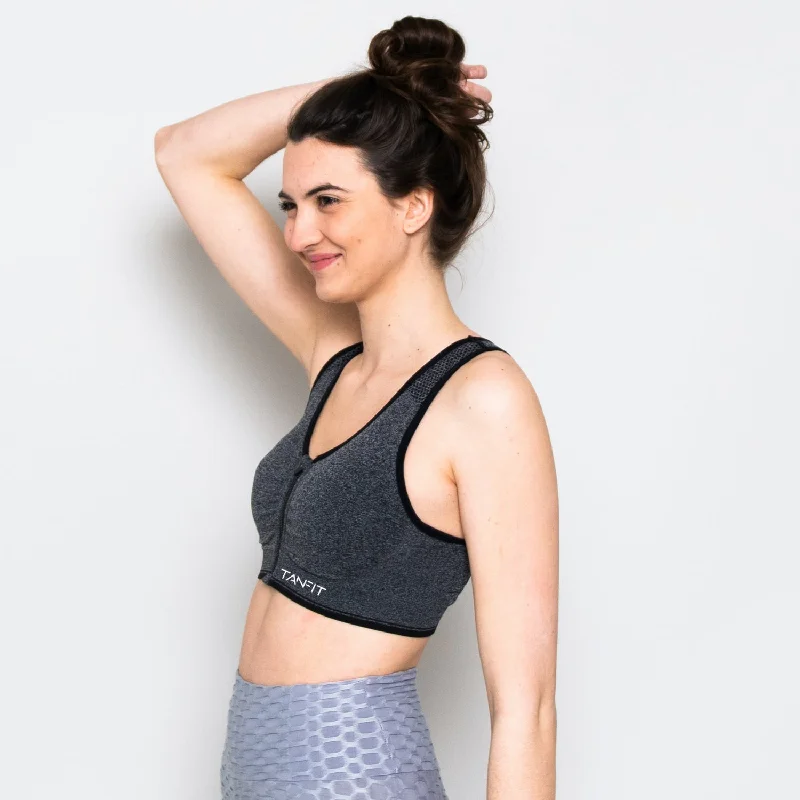 Zip me Up Sports bra - Grey